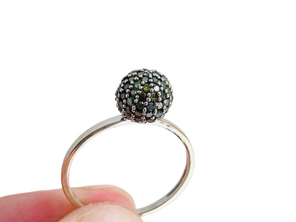 9ct Gold Green Diamond Ring