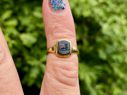 Antique 18ct Gold Bloodstone Ring