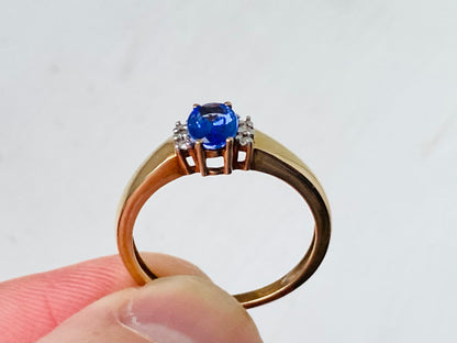 9ct Gold Tanzanite & Diamond Ring