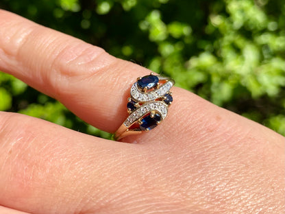 9ct Gold Sapphire & Diamond Ring