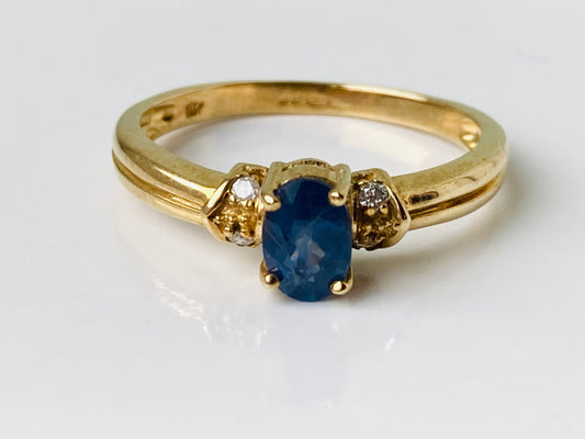 9ct Gold Sapphire & Diamond Ring