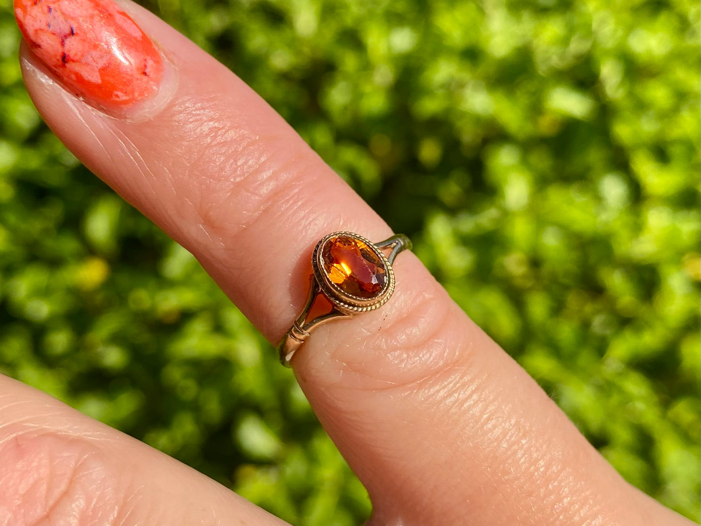 Vintage 9ct Gold Citrine Ring