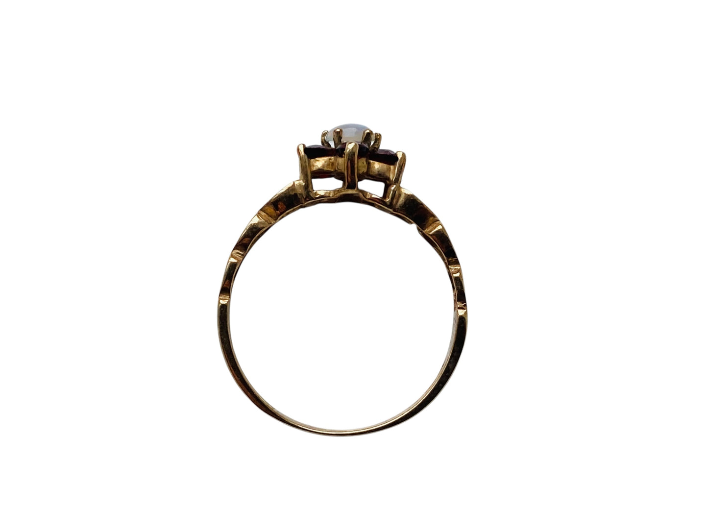 Vintage 9ct Gold Opal & Garnet Ring