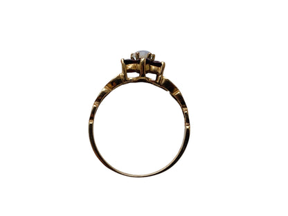 Vintage 9ct Gold Opal & Garnet Ring