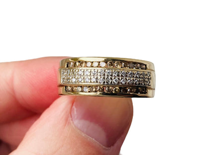 9ct Gold White & Champagne Diamond Ring