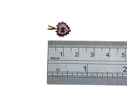 Vintage 9ct Gold Ruby & Diamond Pendant