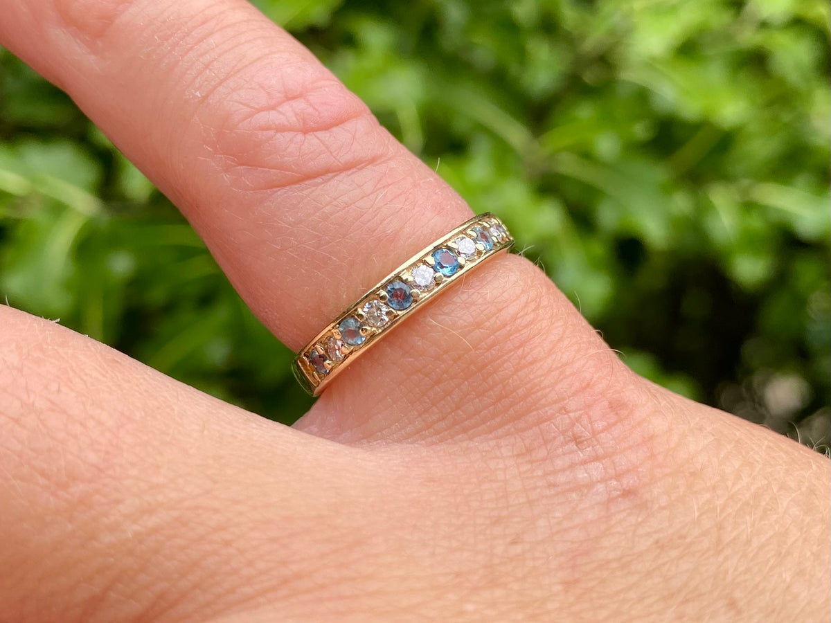 9ct Gold Topaz & Diamond Ring