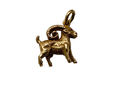 9ct Gold Ram Pendant Or Charm