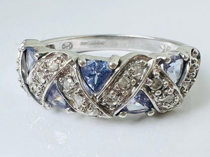 9ct Gold Tanzanite & Diamond Ring