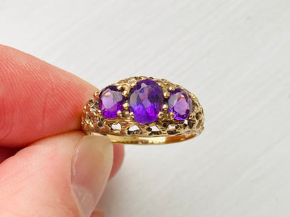 9ct Gold Amethyst Ring