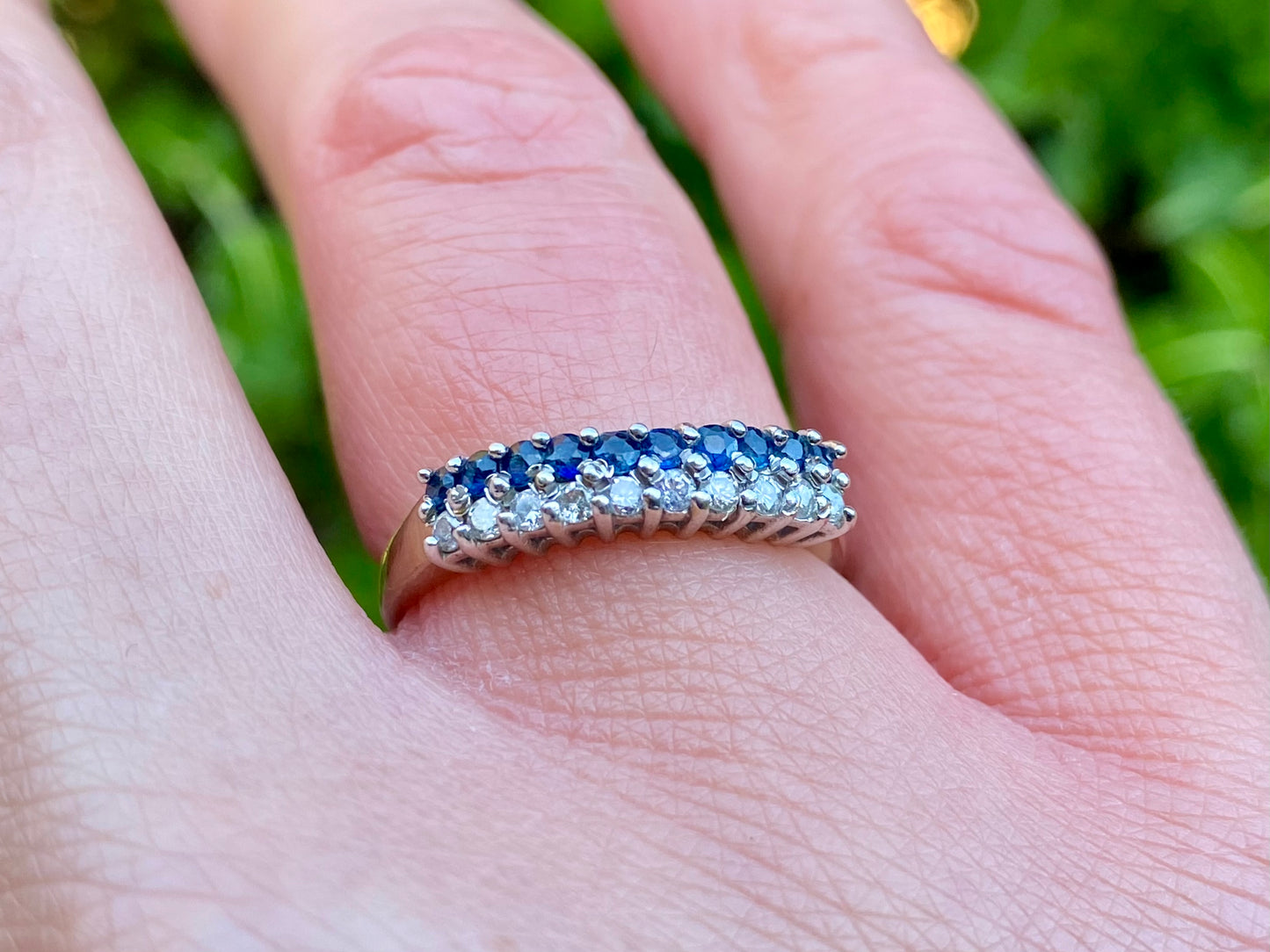 Vintage 9ct Gold Sapphire & Diamond Ring