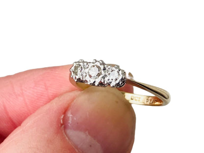 Antique 9ct Gold Diamond Ring