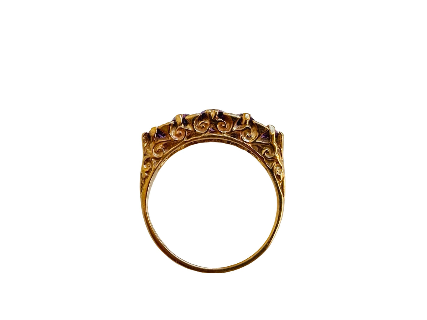 9ct Gold Amethyst & Diamond Ring