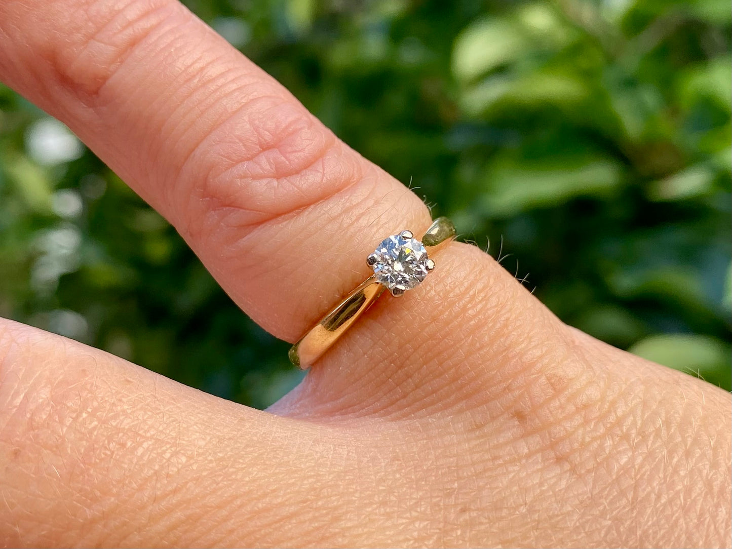 Vintage 18ct Gold 0.46ct Diamond Solitaire Ring