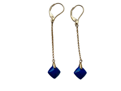 9ct Gold Lapis Lazuli Earrings