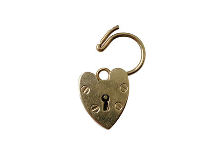 Vintage 9ct Gold Heart Padlock Clasp