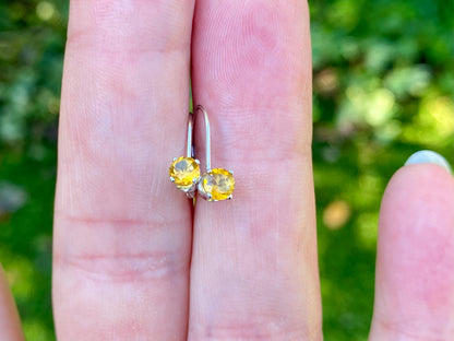 14ct Gold Citrine Hoop Earrings