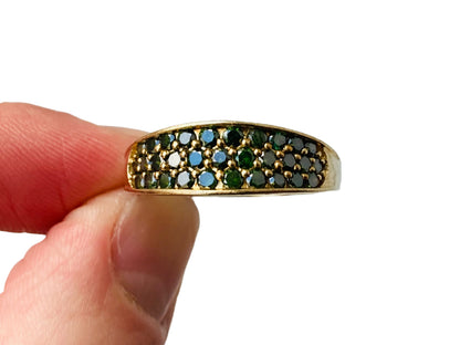 9ct Gold Green Diamond Ring