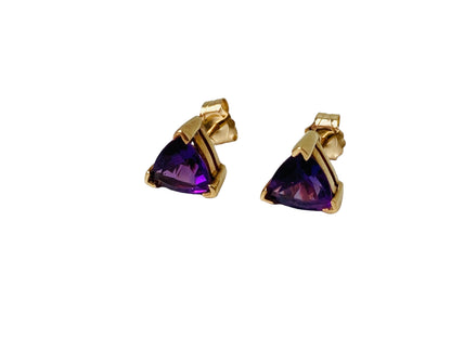 9ct Gold Amethyst Earrings