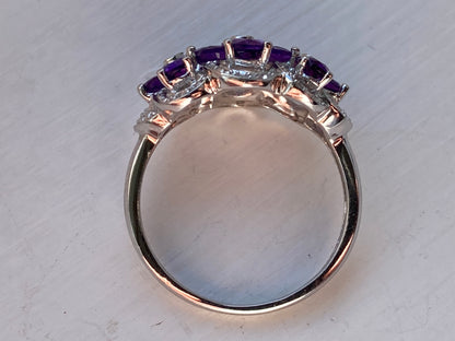 9ct Gold Amethyst & Diamond Ring