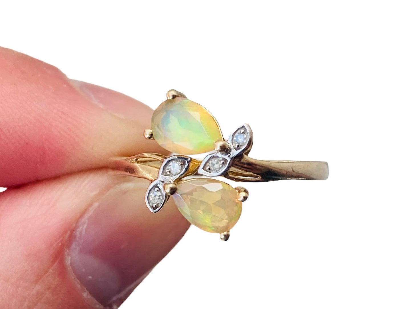 9ct Gold Opal & Diamond Ring
