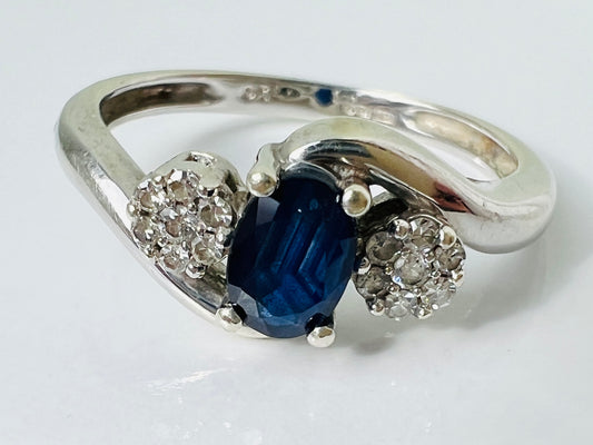 9ct Gold Sapphire & Diamond Ring