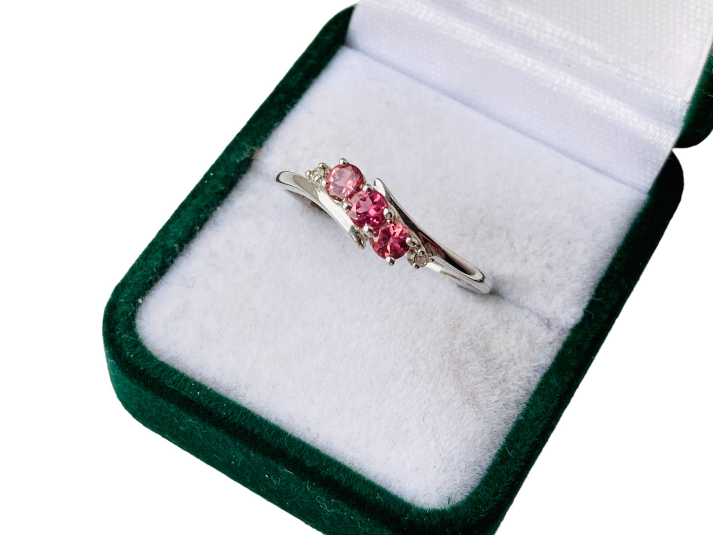 9ct Gold Pink Tourmaline & Diamond Ring