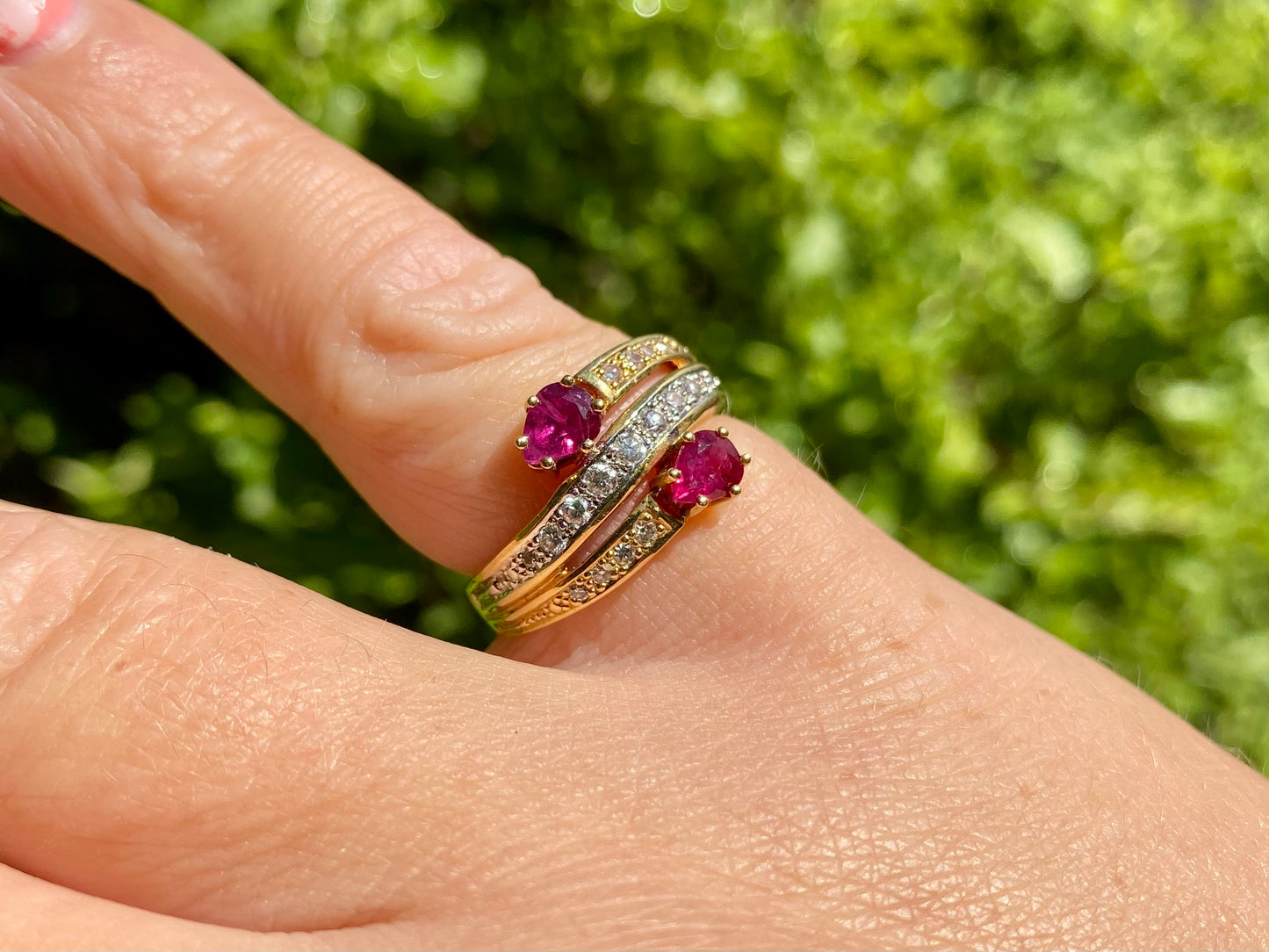 Vintage 18ct Gold Ruby & Diamond Ring