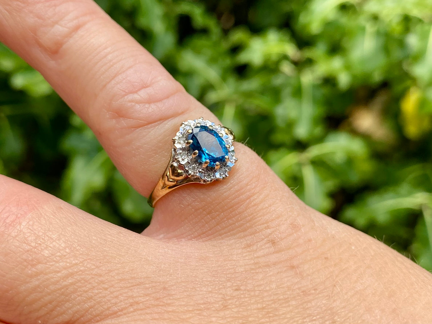 9ct Gold Topaz & Diamond Ring