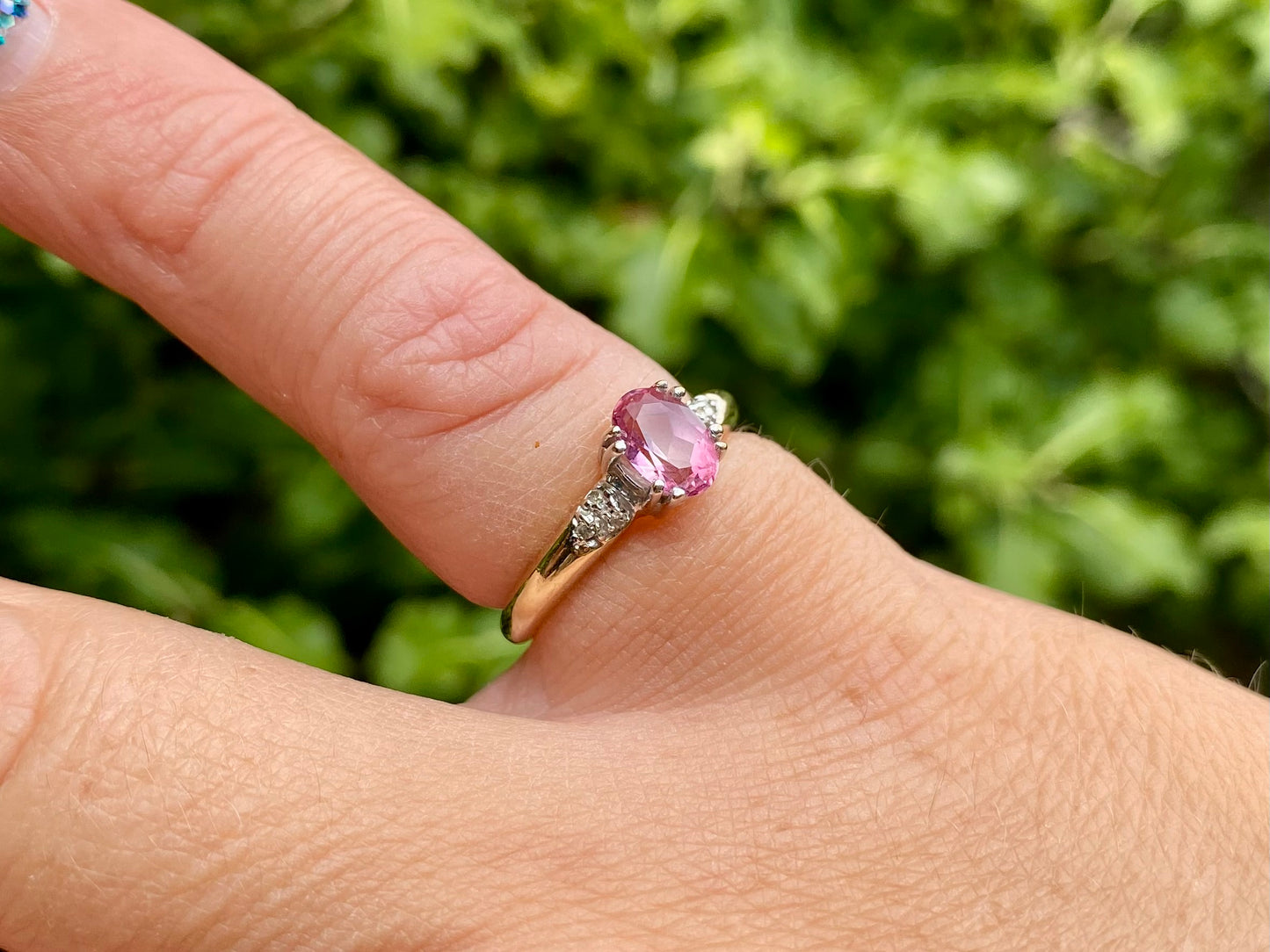 9ct Gold Pink Sapphire & Diamond Ring