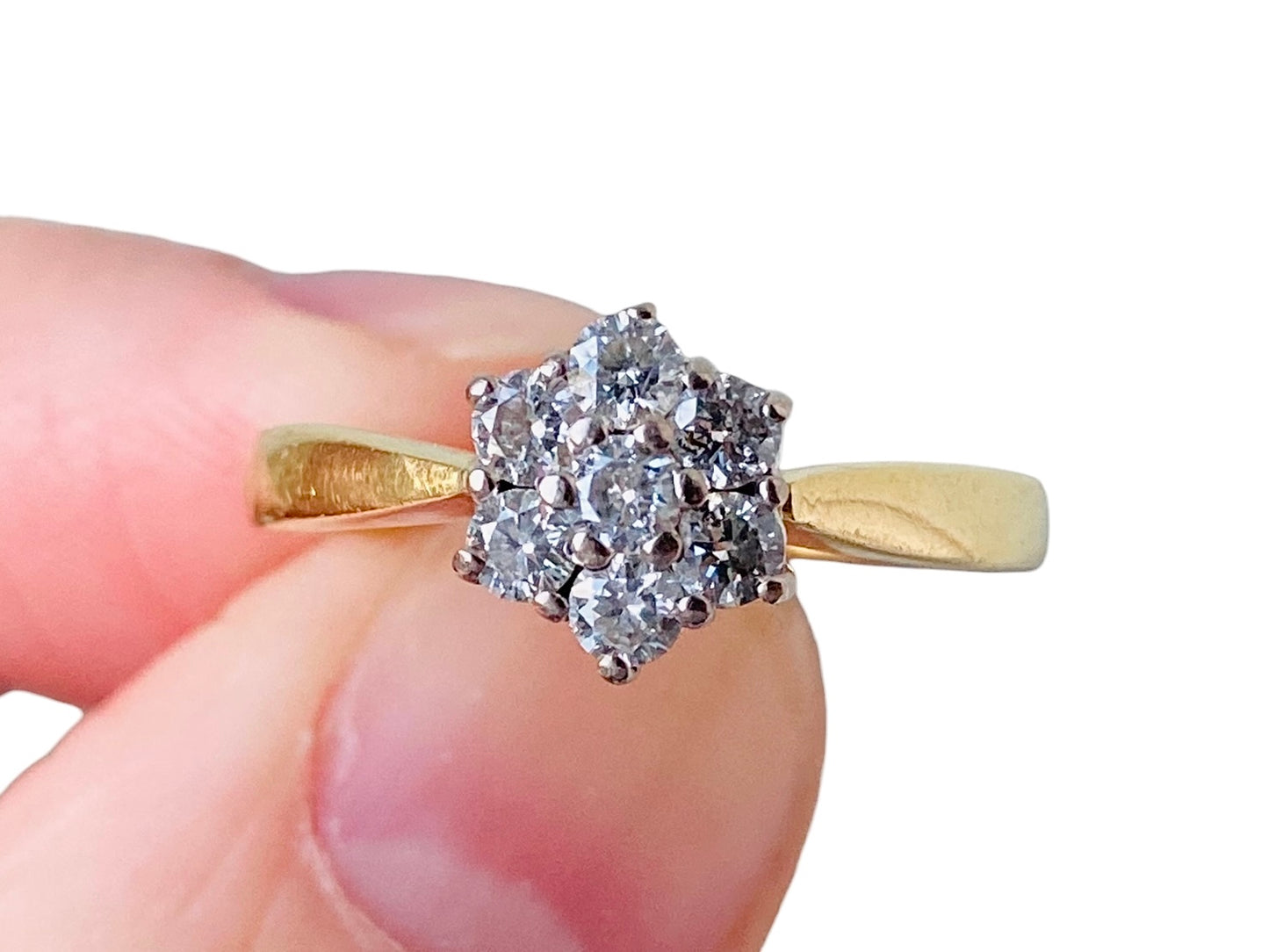 18ct Gold 0.50ct Diamond Daisy Ring