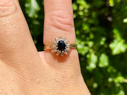 9ct Gold Sapphire & Diamond Ring