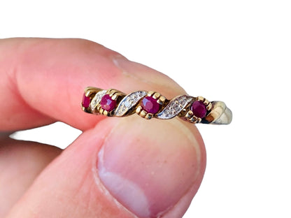 9ct Gold Ruby & Diamond Ring