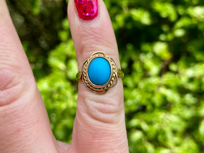 Vintage 9ct Gold Turquoise Ring