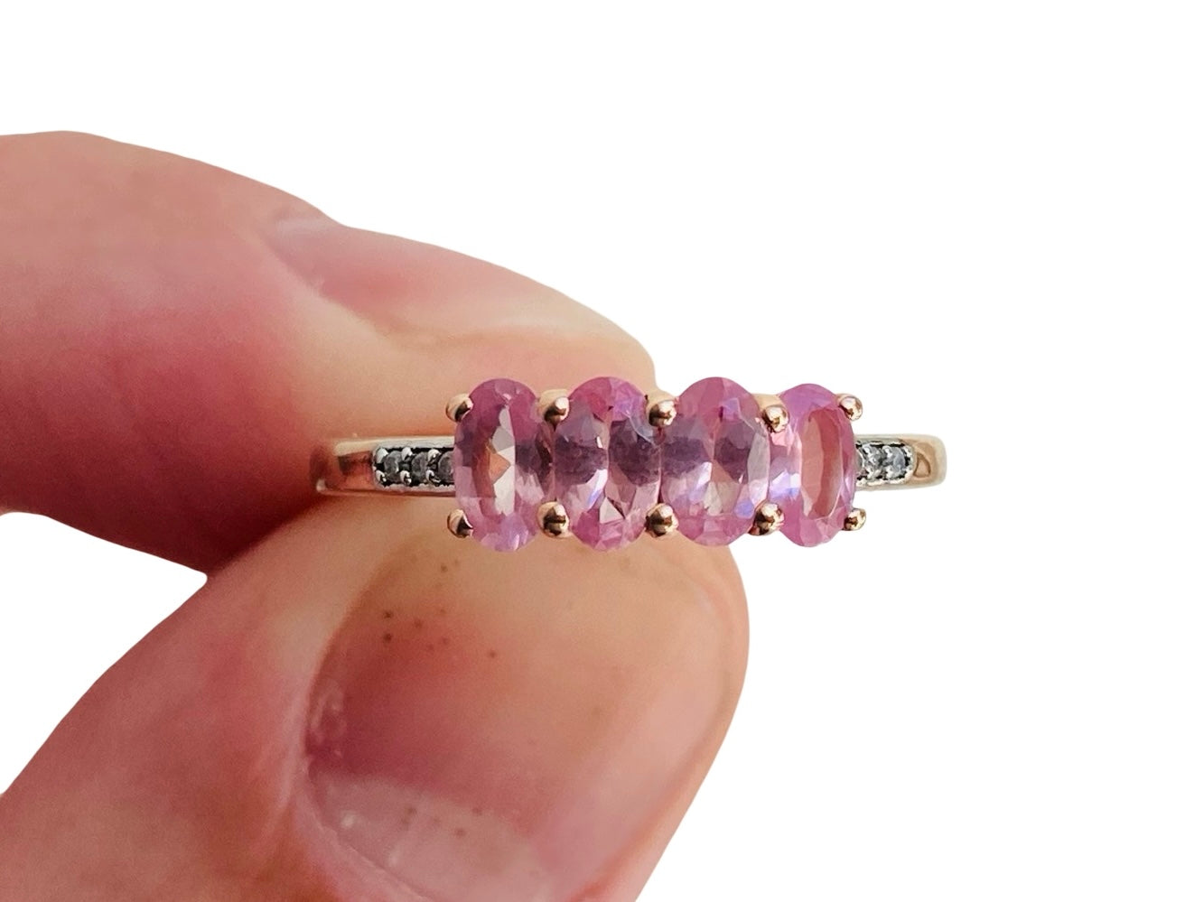 9ct Gold Pink Sapphire & Diamond Ring