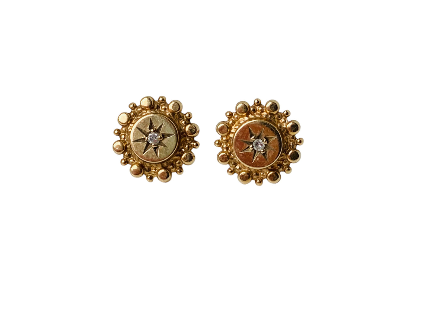 Vintage 9ct Gold Diamond Earrings