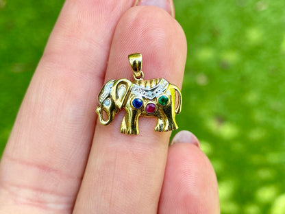9ct Gold Elephant Pendant