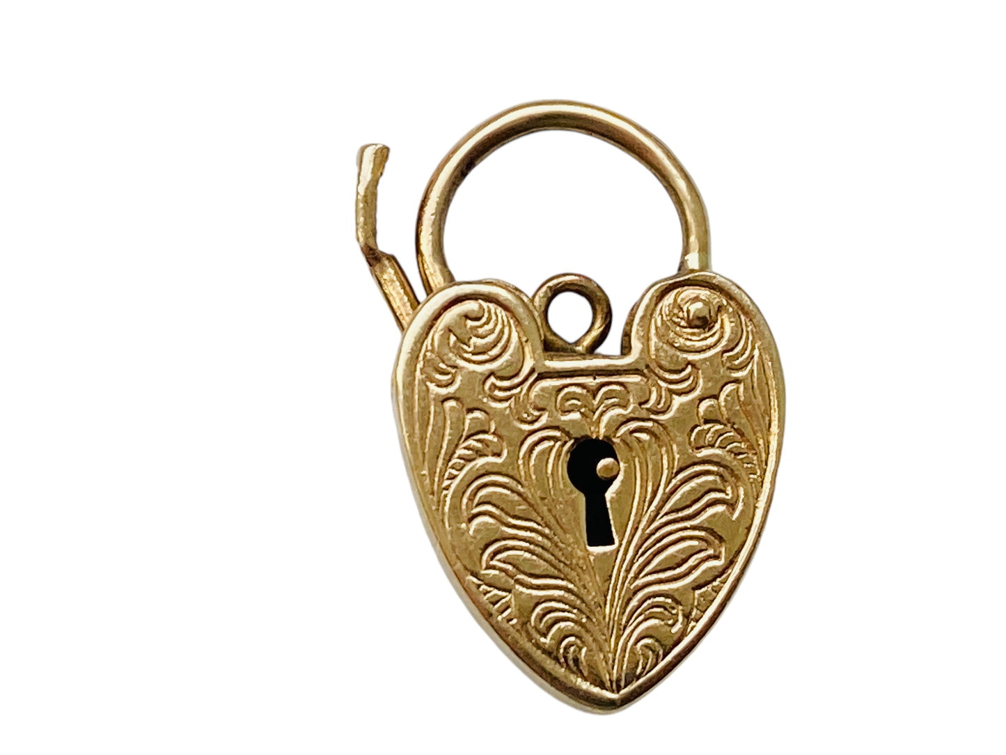 Vintage 9ct Gold Heart Padlock Clasp