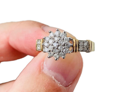 9ct Gold Diamond Cluster Ring