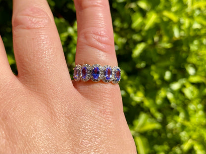 9ct Gold Tanzanite & Diamond Ring