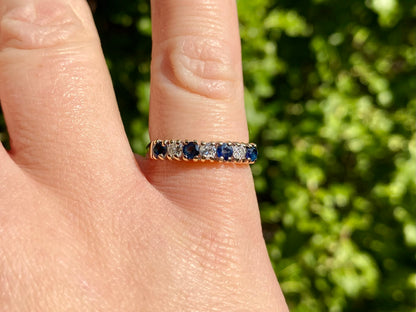 Vintage 18ct Gold Sapphire & Diamond Ring