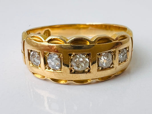 Antique 18ct Gold Five-Stone Diamond Ring
