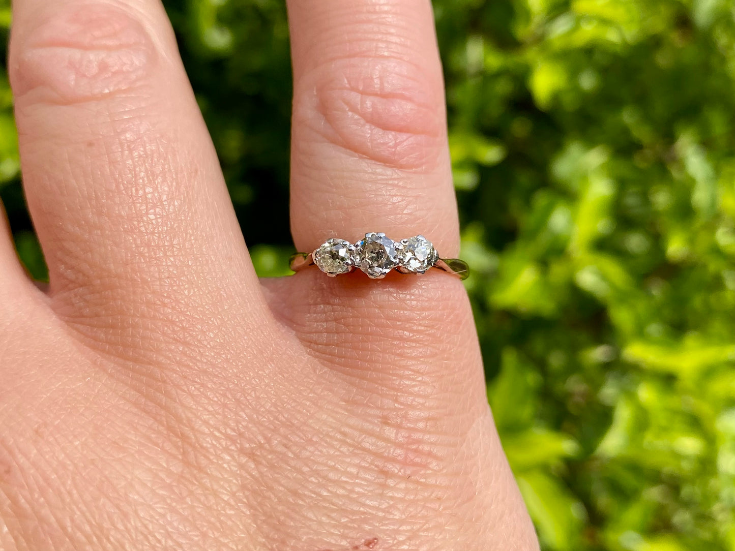 Antique 18ct Gold Three-Stone Diamond Ring