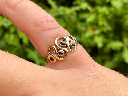 Vintage 9ct Gold Sapphire Ring