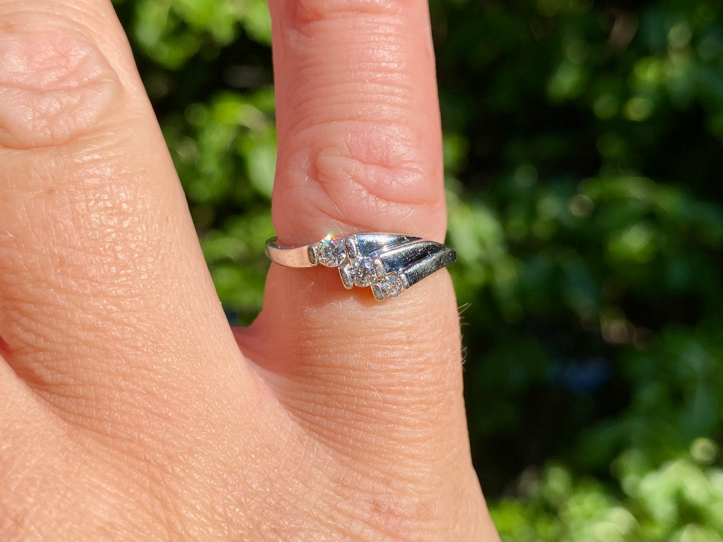 9ct Gold Three-Stone Diamond Ring