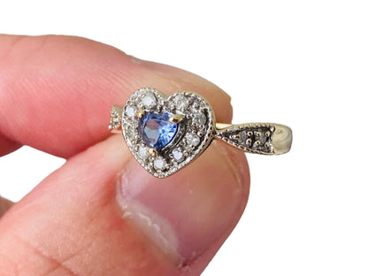 9ct Gold Tanzanite & Diamond Ring