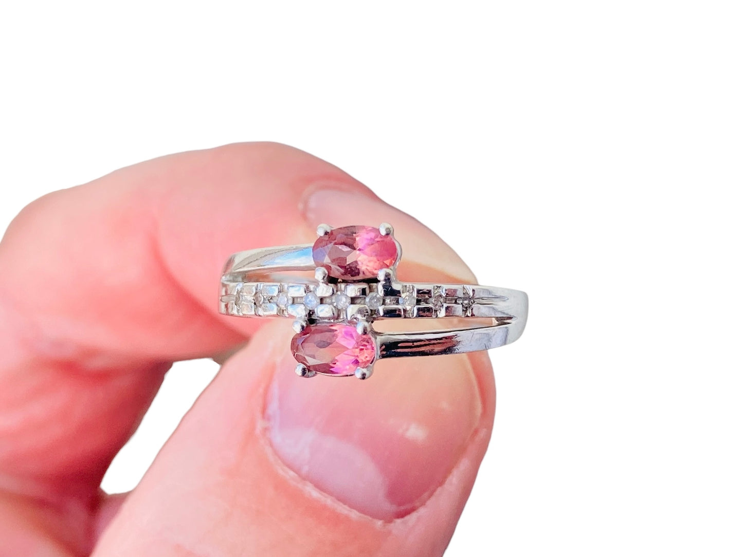 9ct Gold Pink Tourmaline & Diamond Ring