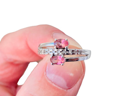 9ct Gold Pink Tourmaline & Diamond Ring