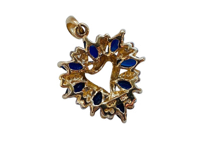 10ct Gold Sapphire & Diamond Heart Pendant