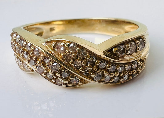 9ct Gold Champagne Diamond Ring